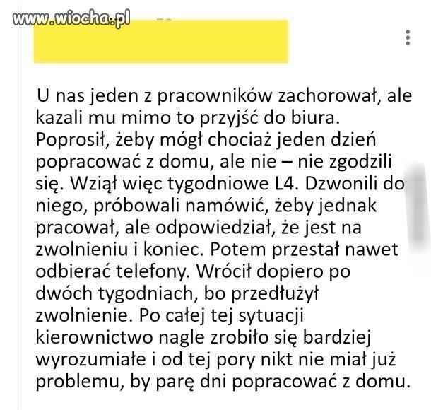 I tak to z tą pracą z domu było 