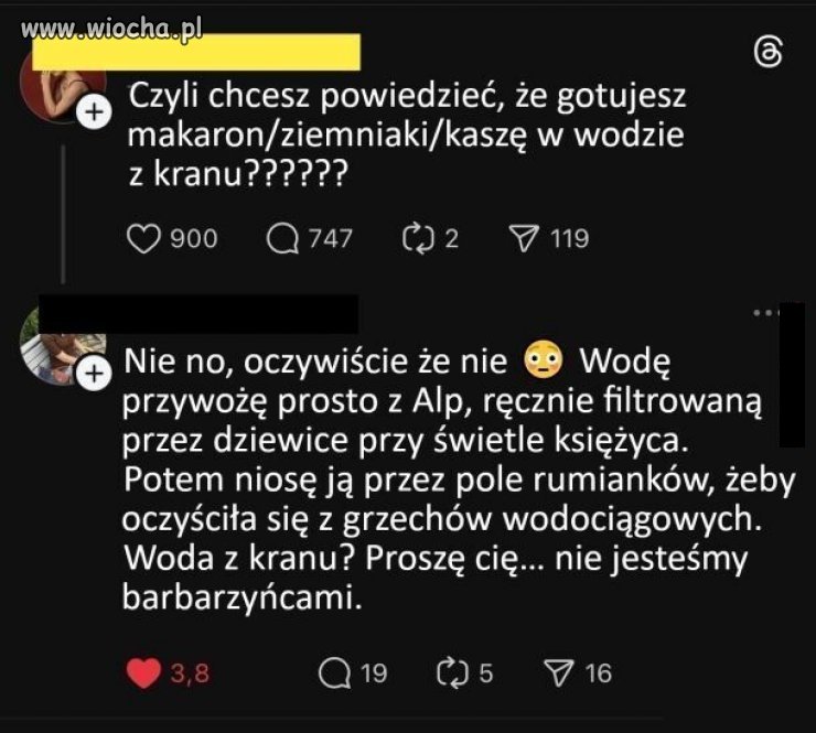 No pewnie, że nie z kranu! To woda rurzana!