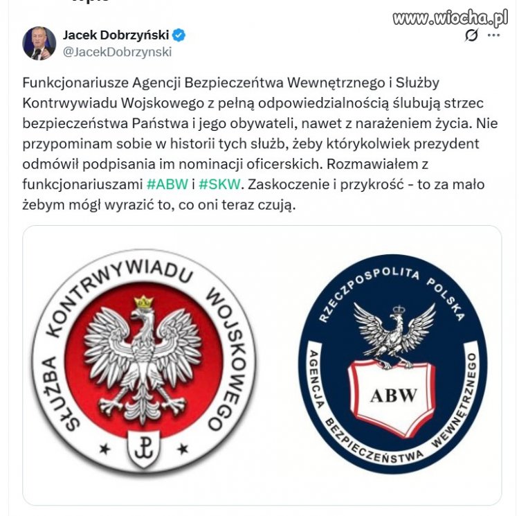 Stary wywiad wojskowy się nie podobał, nowy, powstały w czasach PIS też  się nie podoba. 