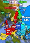 Procent imigrantów w miastach Europy.