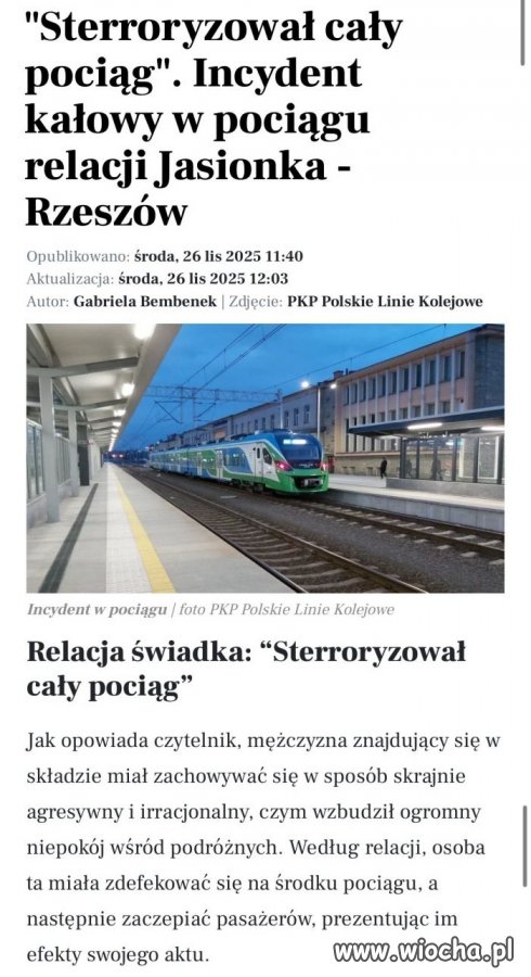Sterroryzował cały pociąg incydentem kałowym