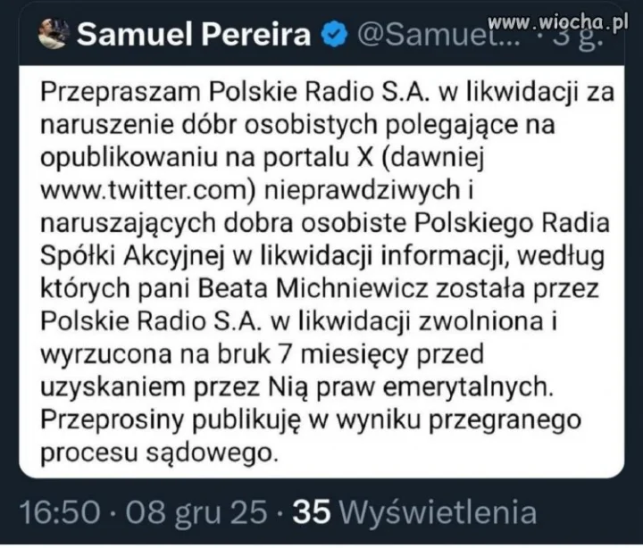 Klasyk gatunku przeprosiny wymuszone
