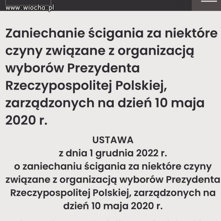 Działania władz w/s wyborów kopertowych były tak bardzo legalne, 