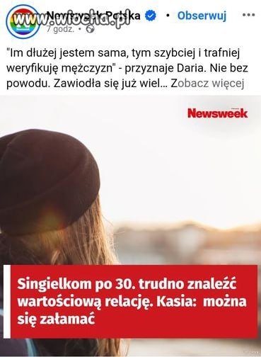 Czy naprawdę w tym kraju nie ma obecnie wolnych, wartościowych mężczyzn po 30-tce?
