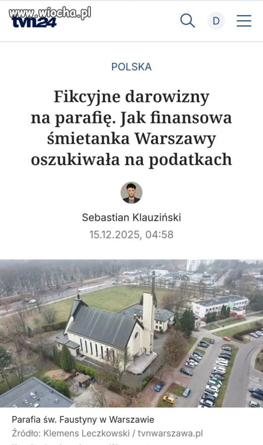 Fikcyjne darowizny na parafię