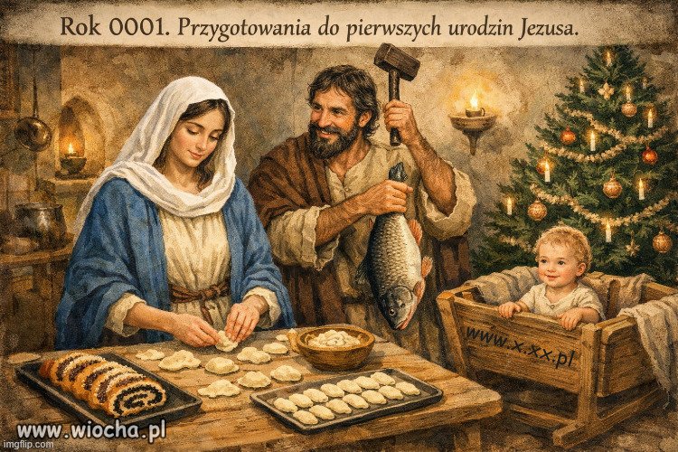 Pierogi, choinka, karp, makowiec.