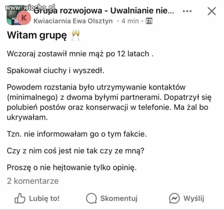 Też utrzymujecie "minimalny kontakt z byłymi dwoma partnerami"?