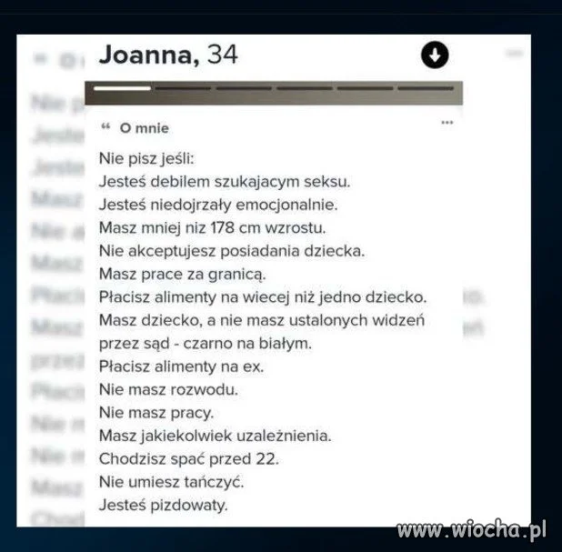 Dość długa lista jak na osobę...
