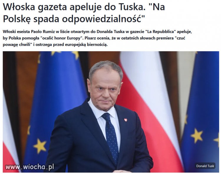 Włoska gazeta apeluje do Tuska