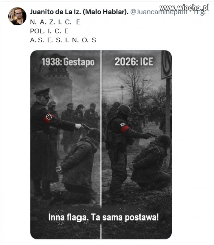 Inna flaga, ta sama postawa!