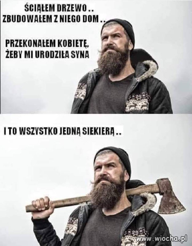Siekiera, kamień, dom! To się nazywa multitasking!