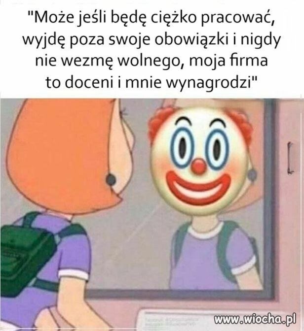 Pracowity clown z nadzieją na premię