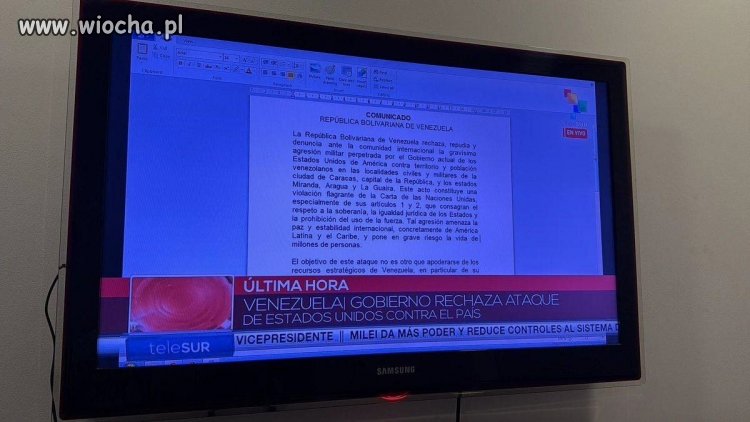 Rząd Wenezueli opublikował w TV komunikat o agresji w... Wordpadzie