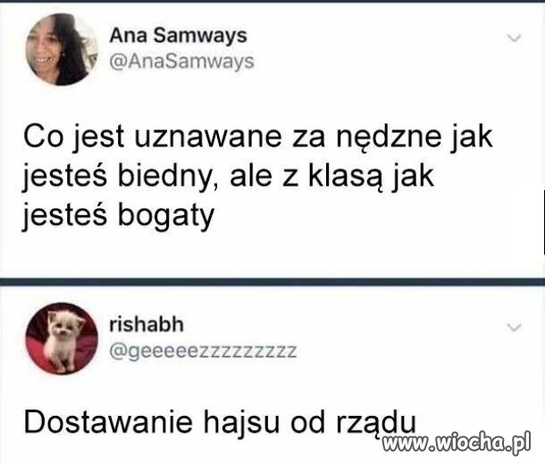 Rządowe hajsowanie, uznaj za luksus