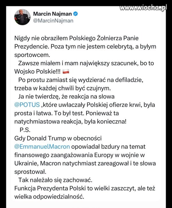 Nawet Najman to ogarnia i zauważa 