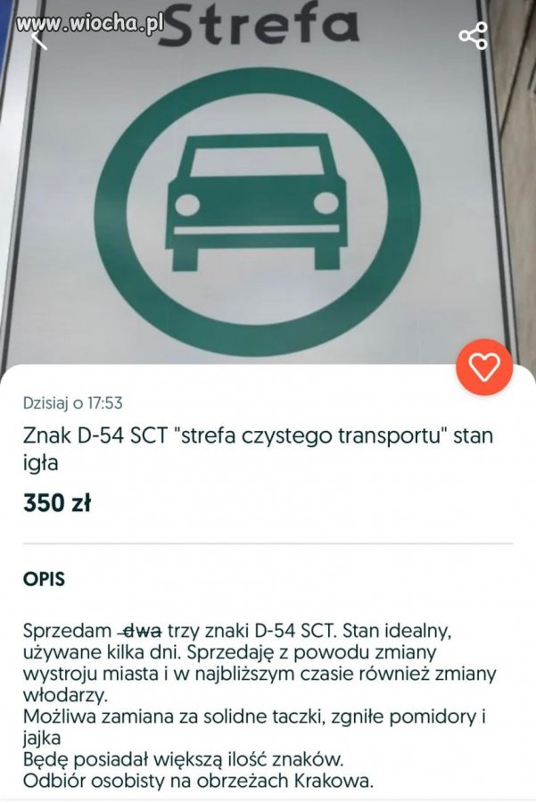 Takie ogłoszenie na OLX w Kraków