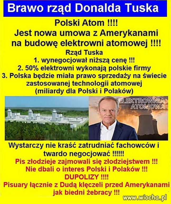 Brawo super szacunek dla Pana Tuska i jego rządu