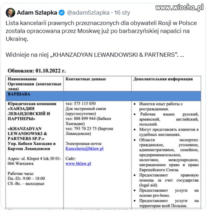 Jak ci ruscy to wymyślili? Żeby pana mecenasa od Ziobry dać na swoją listę? 