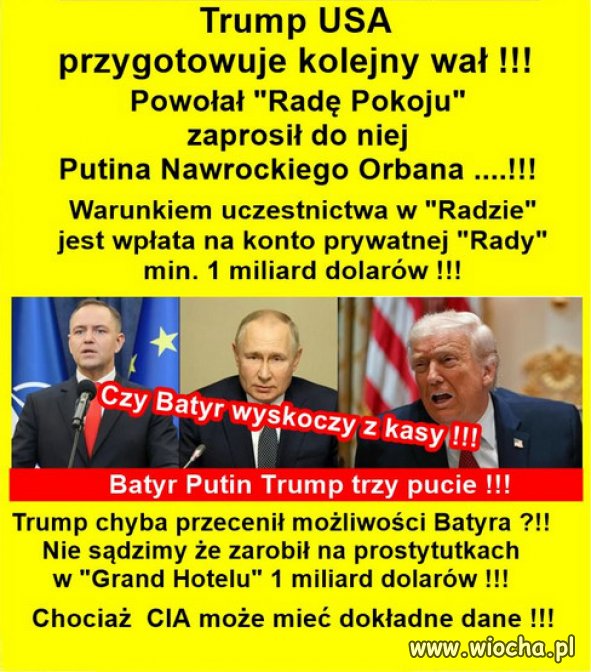 Tramp, Putin, Orban, Nawrocki itd. Rada pokoju.😀😀😀 