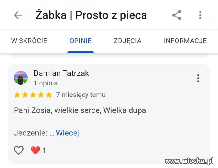 Opinia z jednej z Żabek w Gdańsku