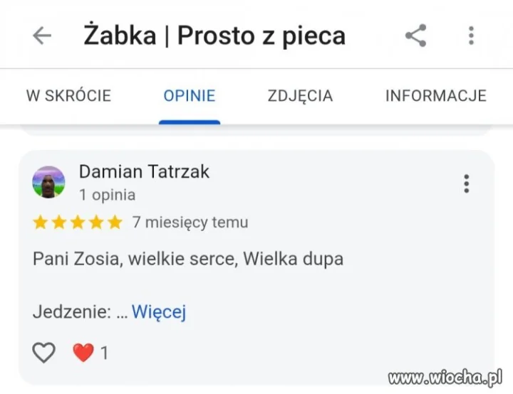 Opinia z jednej z Żabek w Gdańsku
