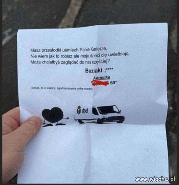Napaliła się na kuriera