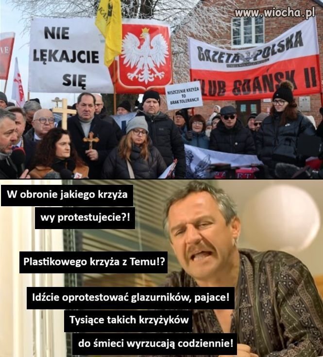 Plastikowy krzyż z Temu