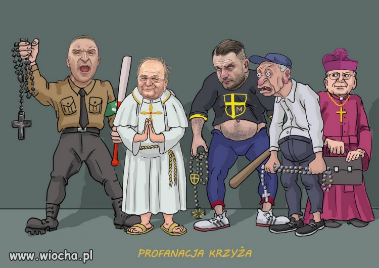 Prawacka profanacja krzyza na jednym obrazku...!