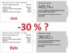Miało być -30%, a nie +30%