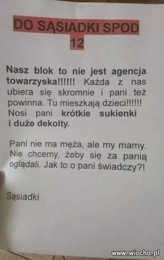 Blokowisko, a nie agencja towarzyska!
