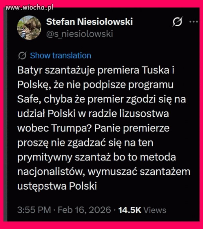 Alfons szantażuje żeby podlizać się Trumpowi
