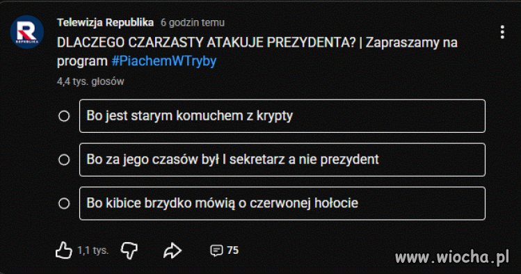 Ankieta Republiki na ich kanale w YT
