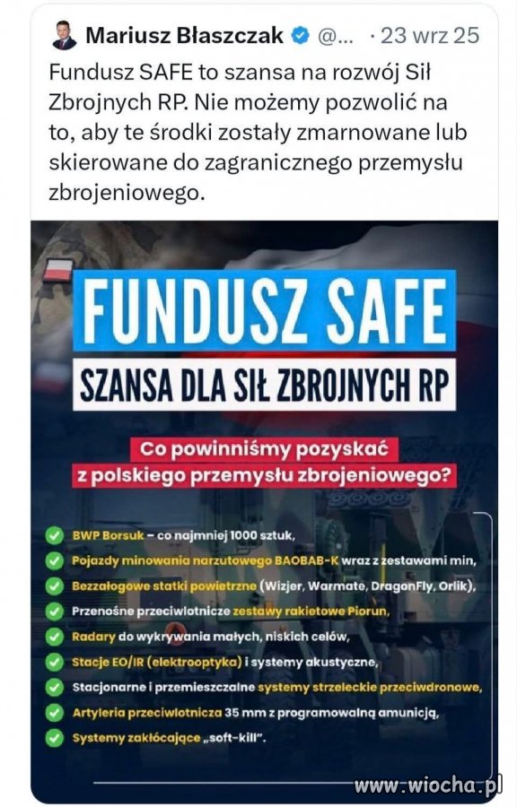 Teraz to się wyborcy PiSu wnerwią jak zobaczą ten tweet Błaszczaka