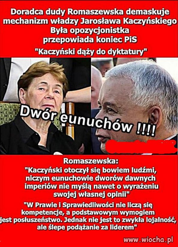 Romaszewska Pis o pisowcach jako dworze eunuchów !!!🤣