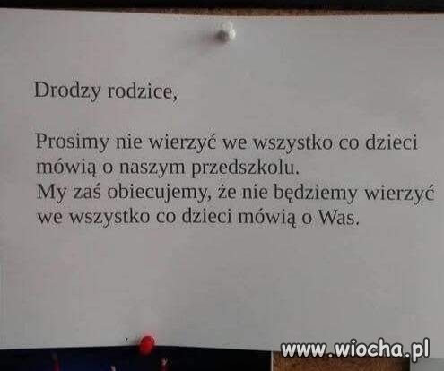 Rodzice vs przedszkole vs dzieci