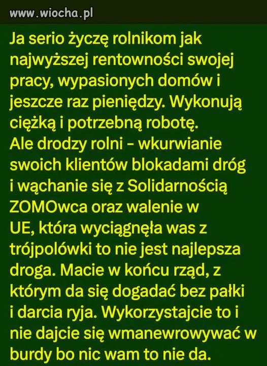 Kilka słów do rolników