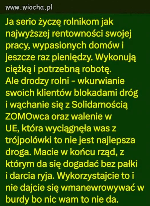 Kilka słów do rolników