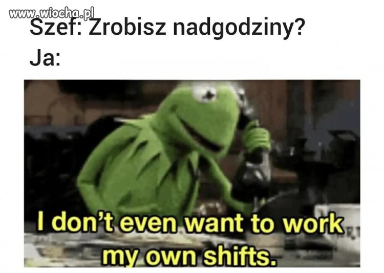 Mi się nawet na te 8 godzin nie chce przychodzić