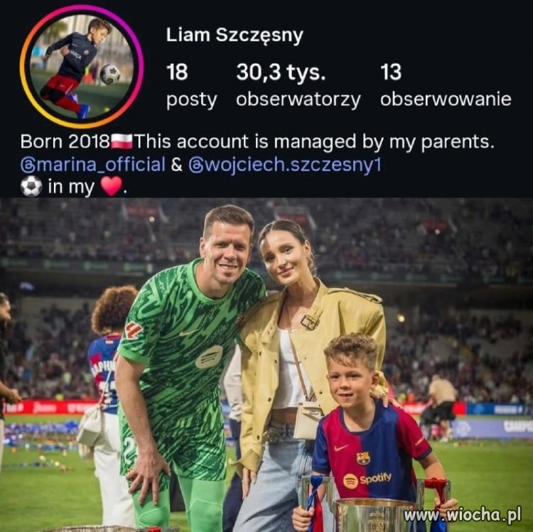 Liam - syn Wojciecha Szczęsnego ma konto na Instagramie