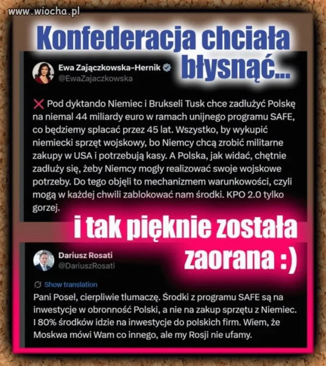 Piękne zaoranie ruskiej onucy