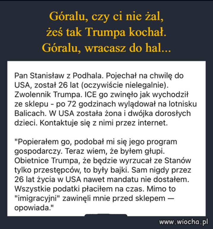 I bardzo dobrze. Miał 20 lat na zalegalizowanie pobytu.