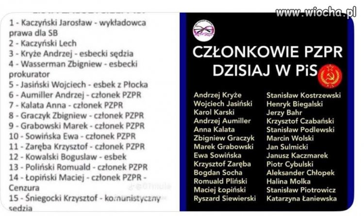 Co drugi w pisie był w PZPR i...
