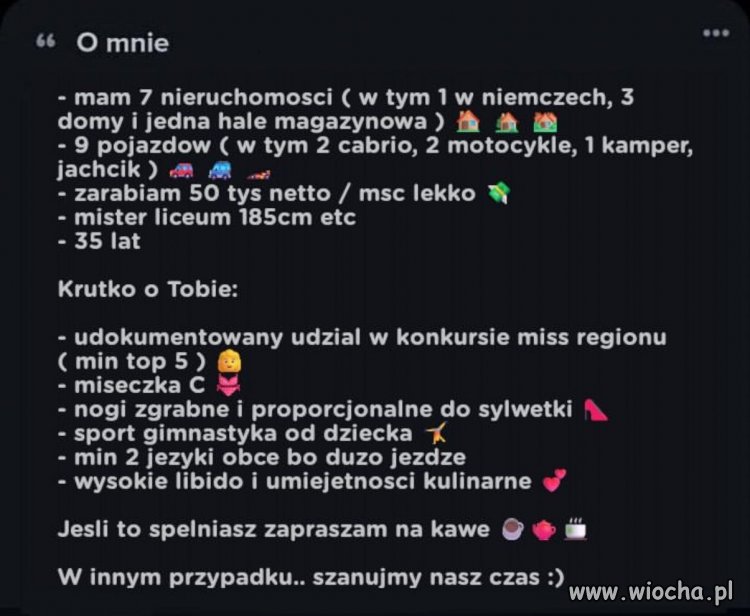 Może jakaś niewiasta byłaby chętna?