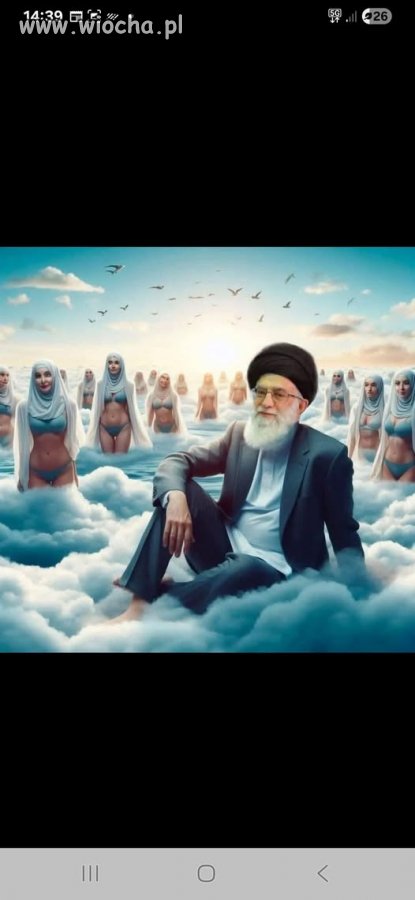 Ajatollah Ali Chamenei w krainie szczęśliwości. 