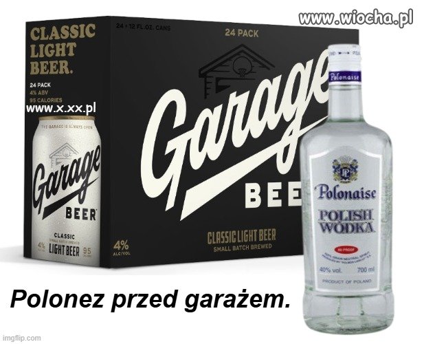 Polonez przed garażem.