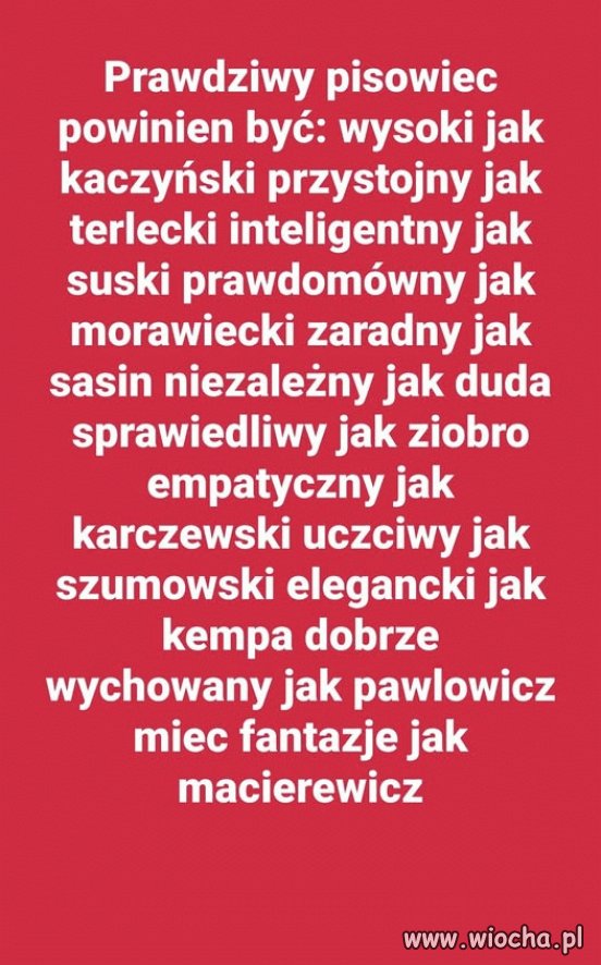 Charakterystyka prawdziwego pisowca