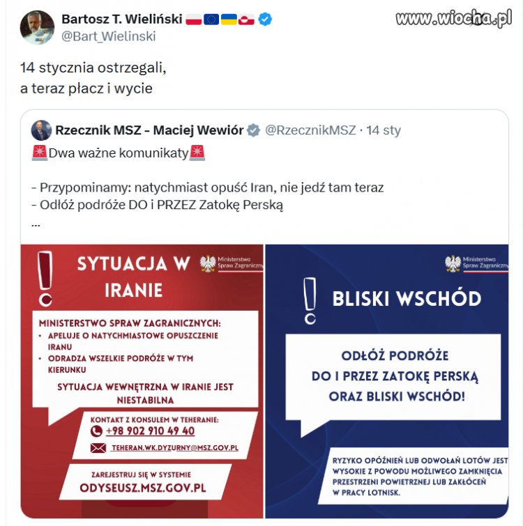 Bardzo bym chciał, by ci wszyscy biedni turyści wracający z Dubaju, narzekający, że MSZ czegoś nie zrobił, 