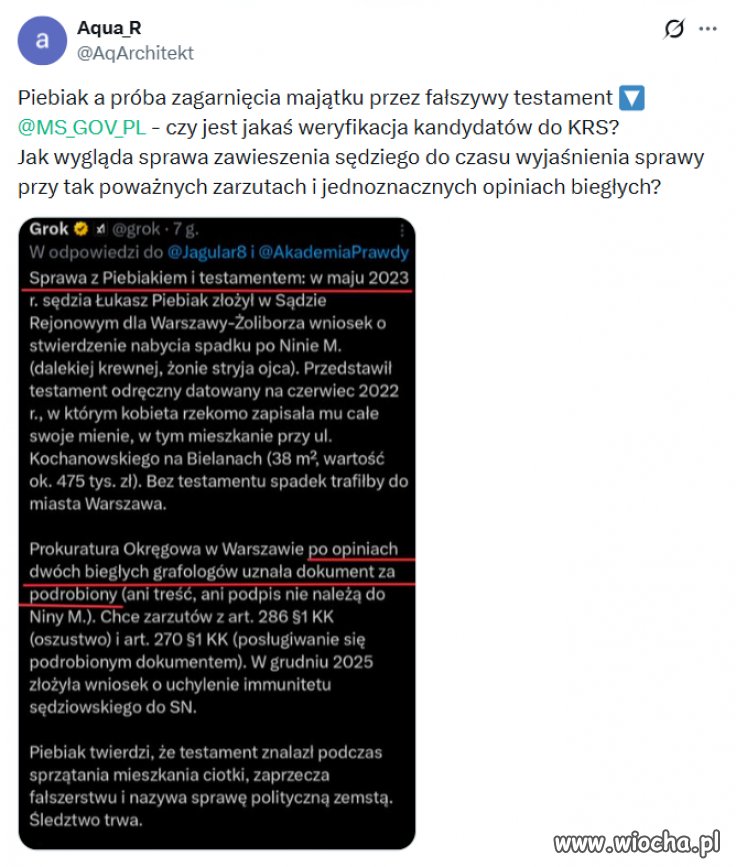 Hejter - niegodny nosić togę z czerwonym żabotem i łańcuchem z wizerunkiem orła!