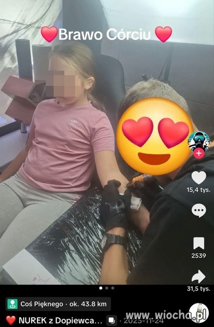 Gość zabrał 8-letnią córkę do tatuatora...