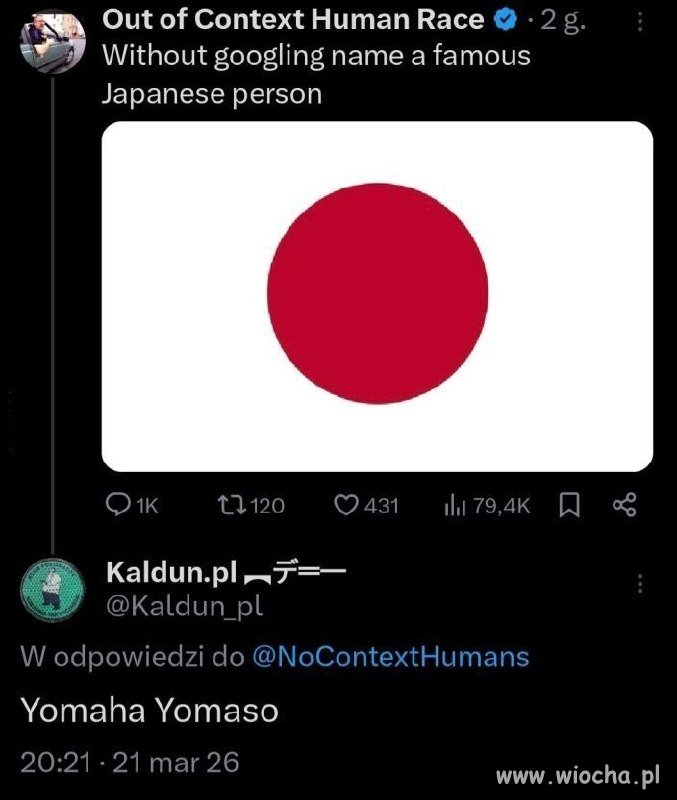 Wymień kogoś znanego z Japonii: